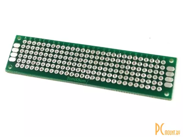 Arduino, Печатная плата, PCB Board 2x8cm, шаг 2.54мм, Double-side